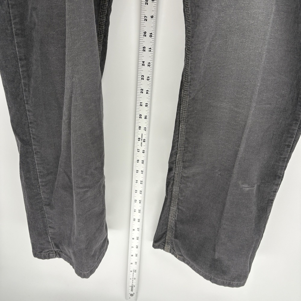 Y2K Wrangler Distressed Gray Corduroy Straight Fit Pants Pleated Grunge 38X30 - Picture 5 of 9